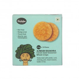 Gulabs Tiny Ajwain Khakhra Carom Seed Seasoned Wheat Crisps  Box  10 pcs